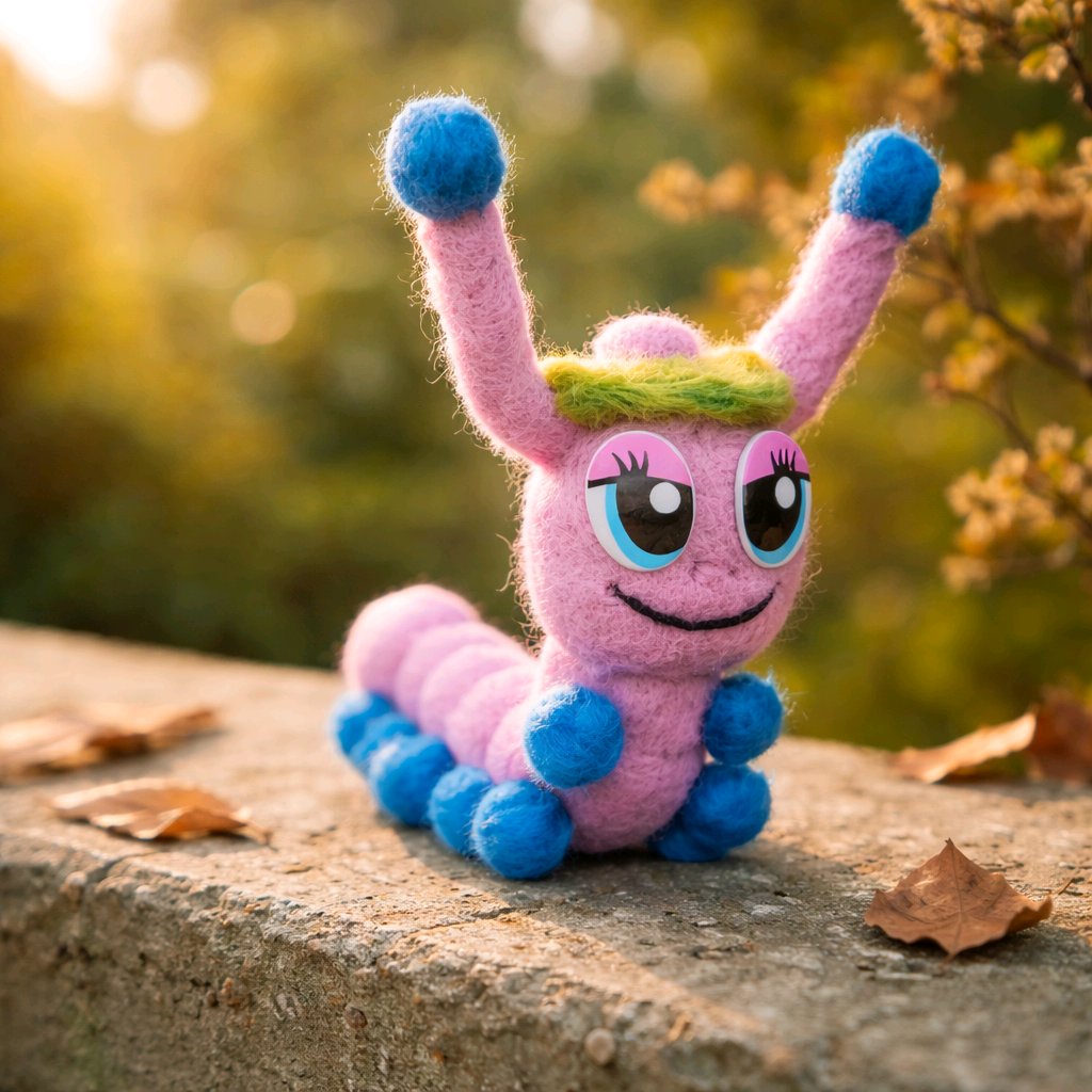 Filz Raupen verschiedene Farben