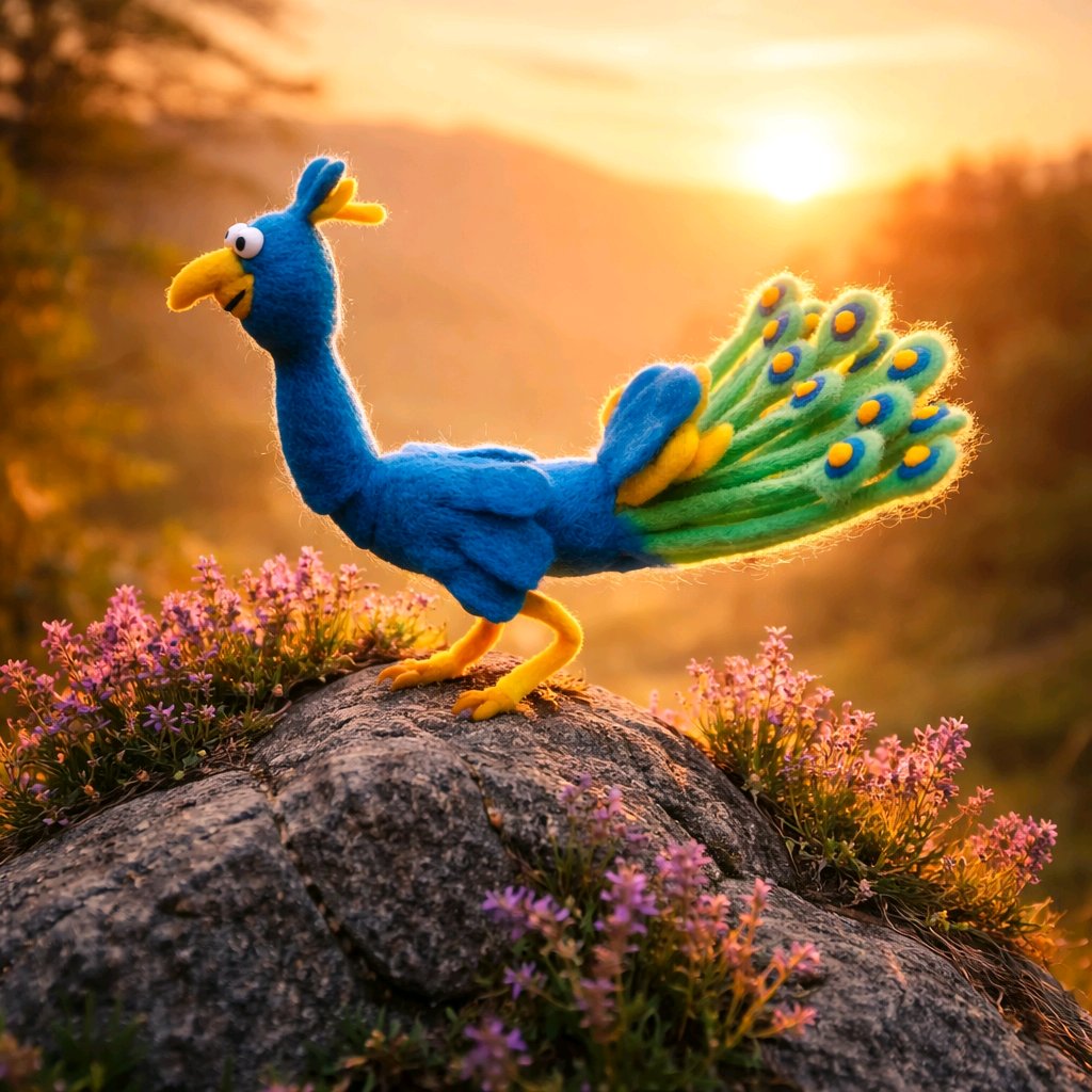 gefilzter Pfau