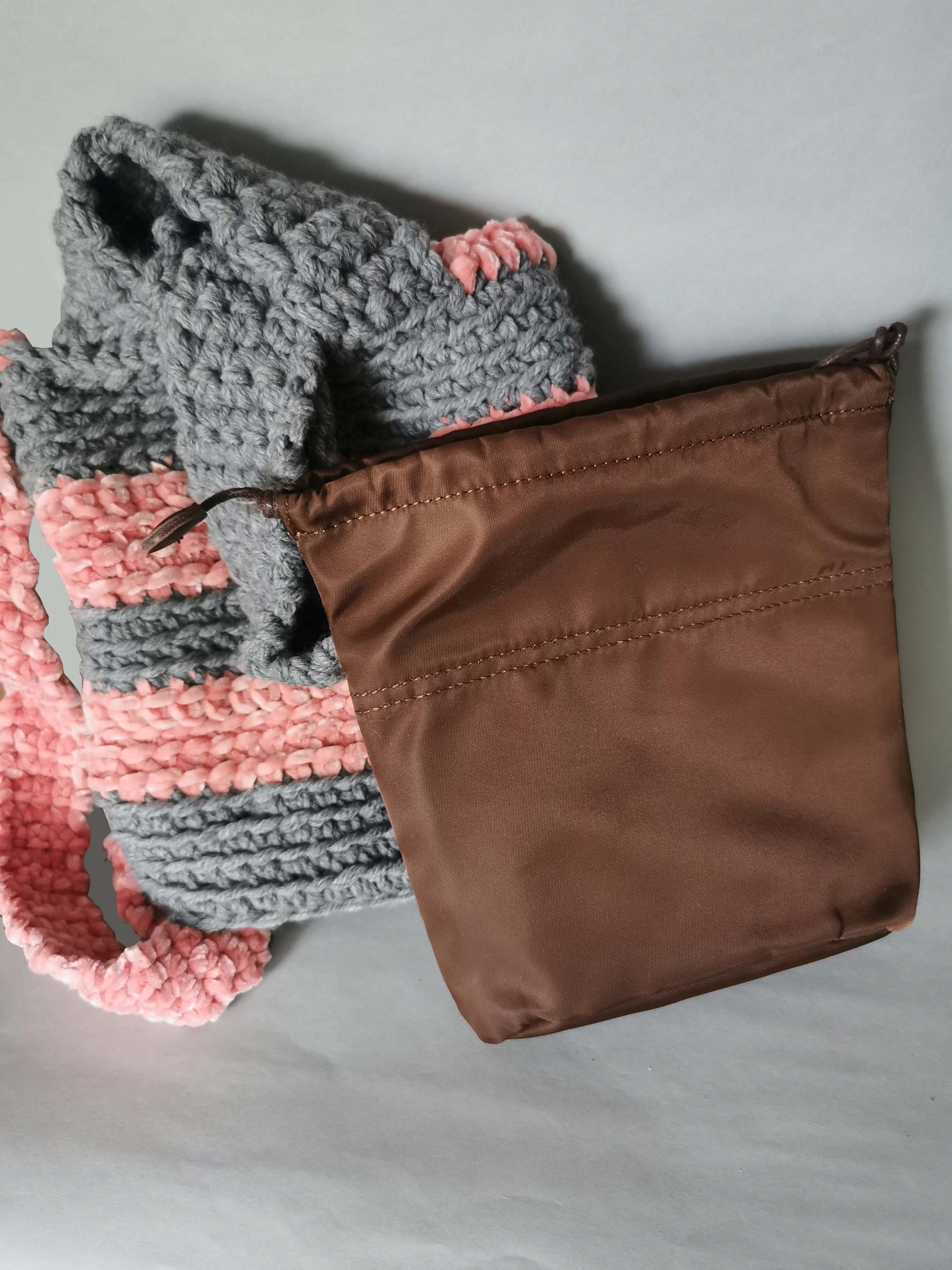 Handtasche Baumwolle/Chenille mit Zusatzinnentasche