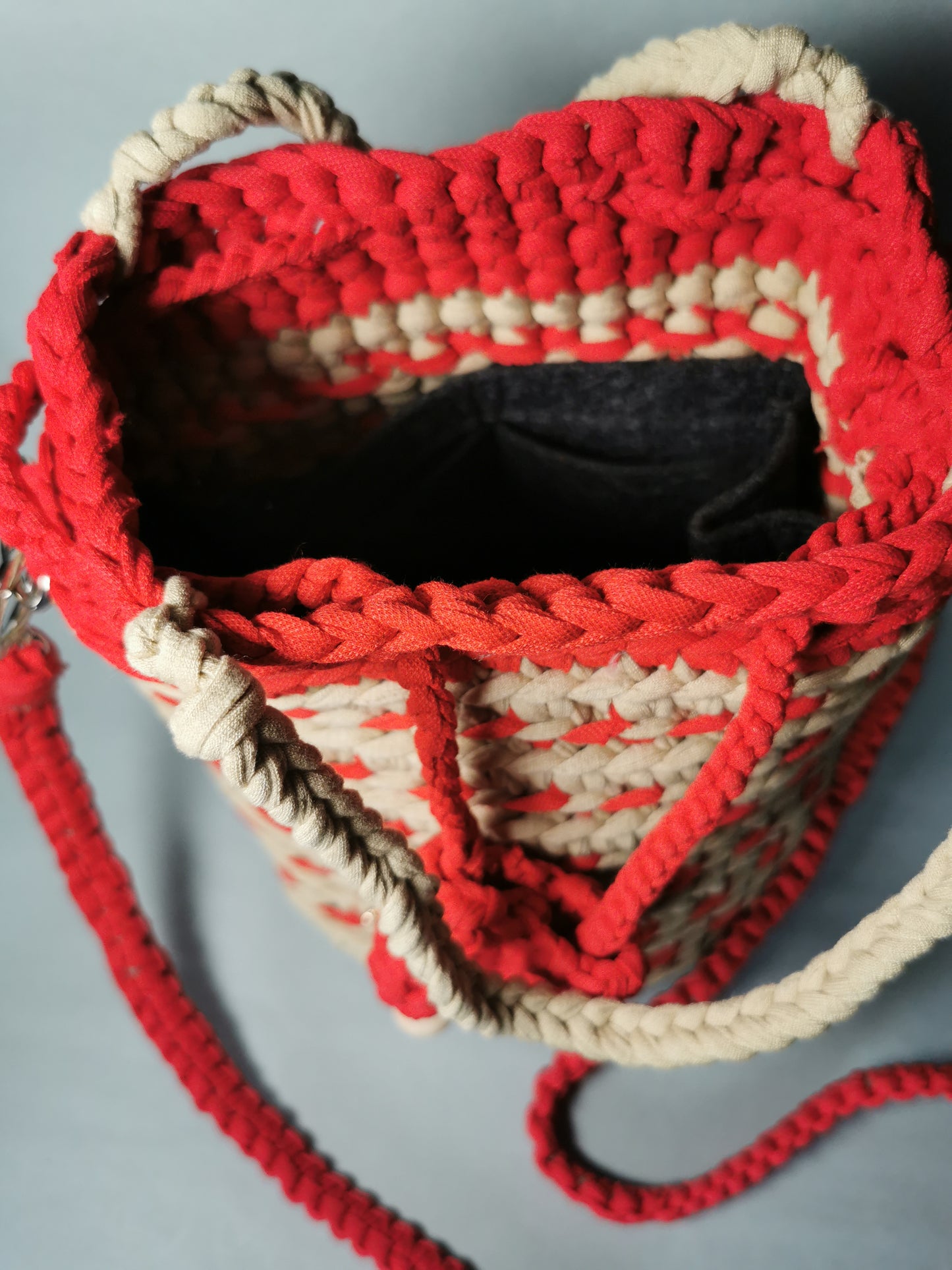 Handtasche Beutel mit Zusatzfilztasche