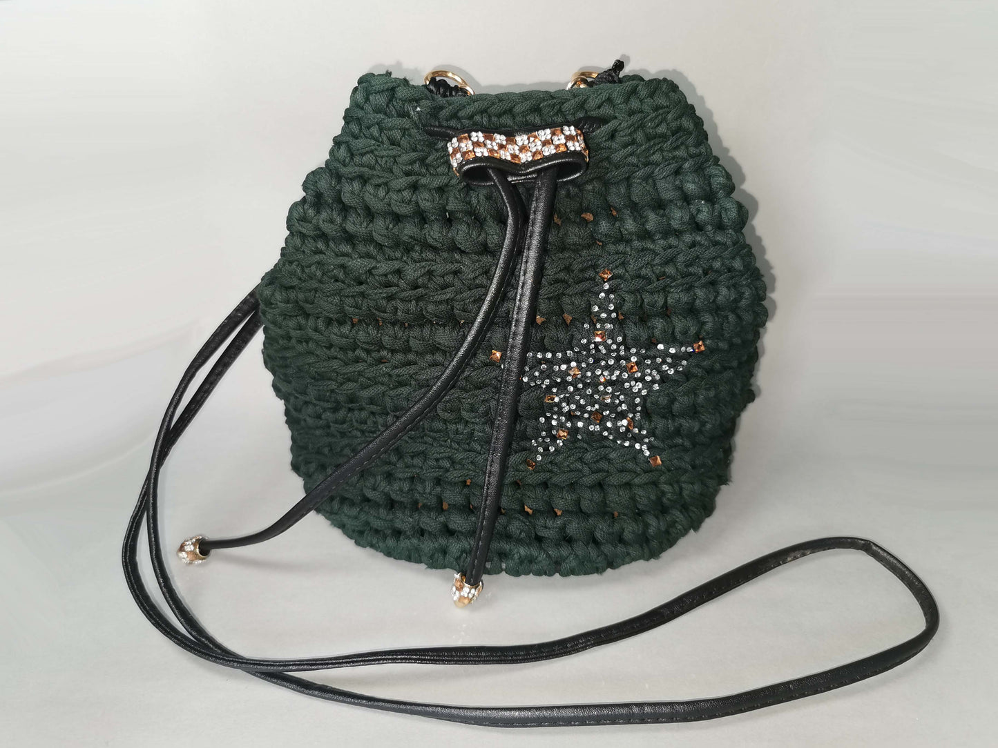 Handtasche kleiner grüner Beutel mit Zusatzinnentasche