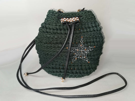 Handtasche kleiner grüner Beutel mit Zusatzinnentasche