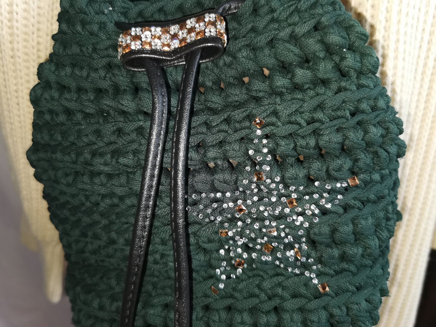 Handtasche kleiner grüner Beutel mit Zusatzinnentasche