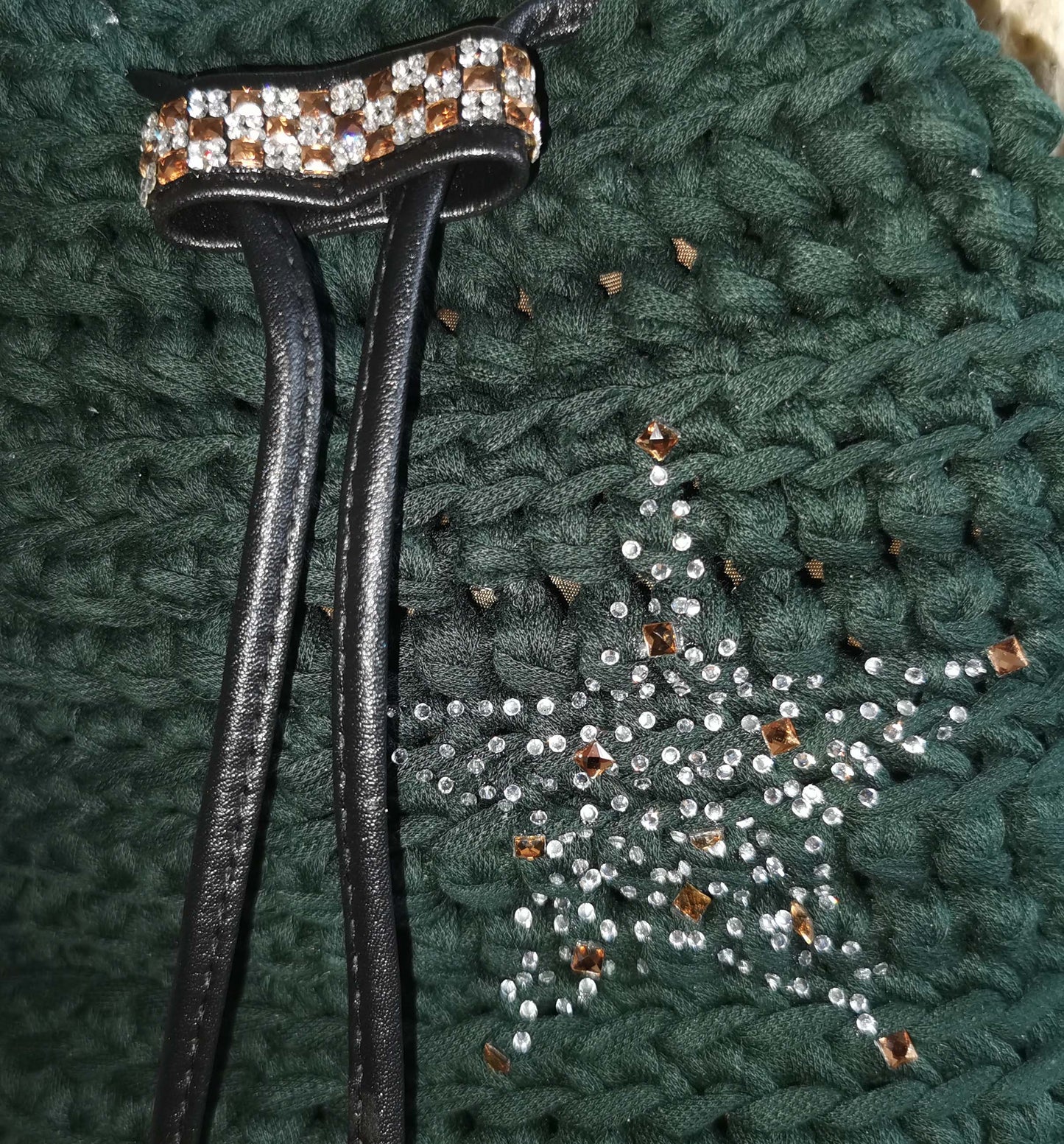 Handtasche kleiner grüner Beutel mit Zusatzinnentasche