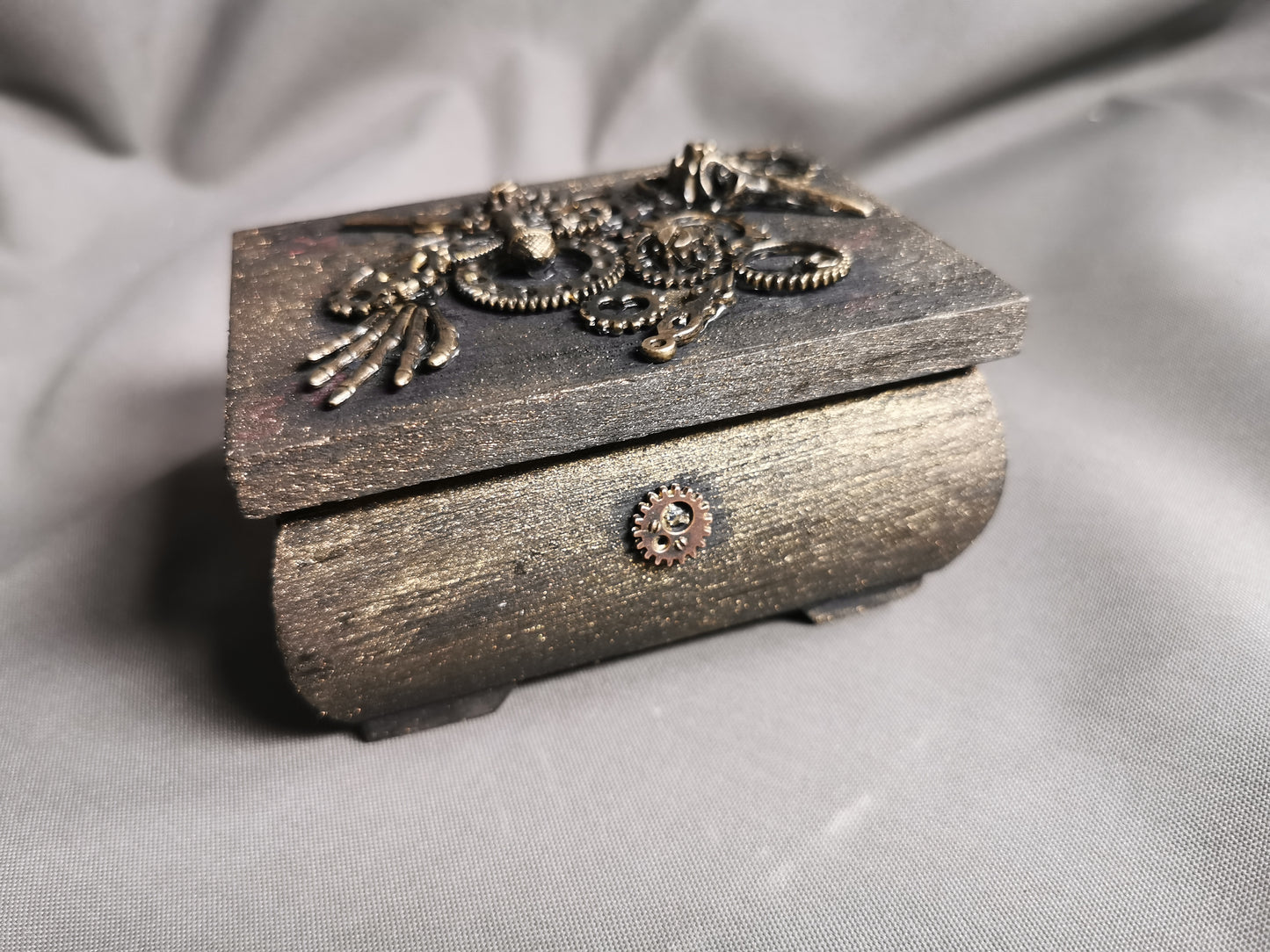 kleine Holztruhe - Steampunk