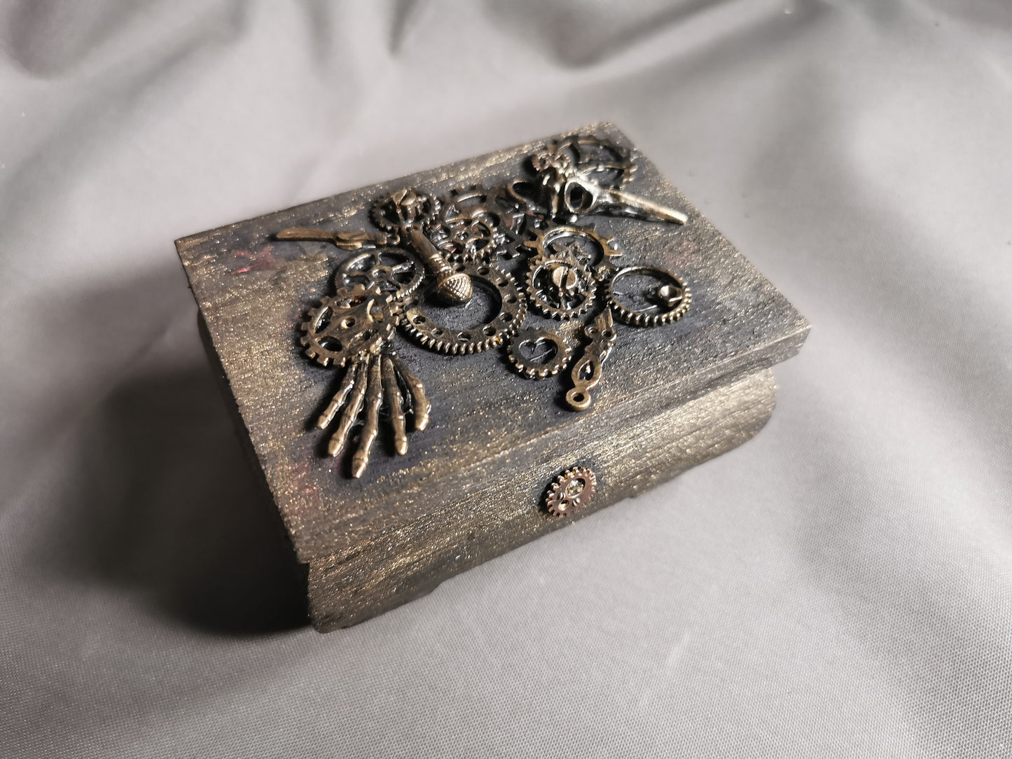 kleine Holztruhe - Steampunk