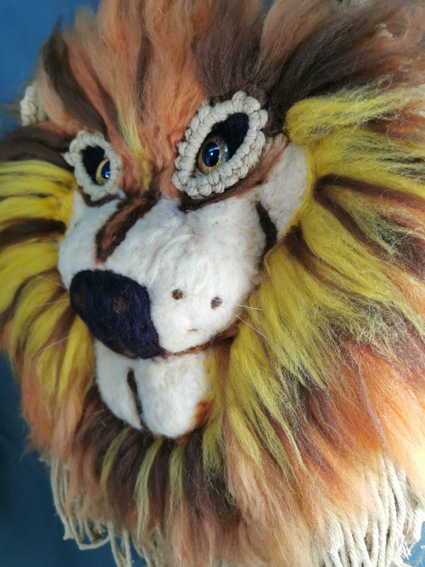 Wandschmuck Makramee Löwe
