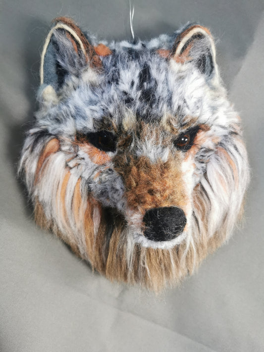 Wandschmuck Filz Wolf
