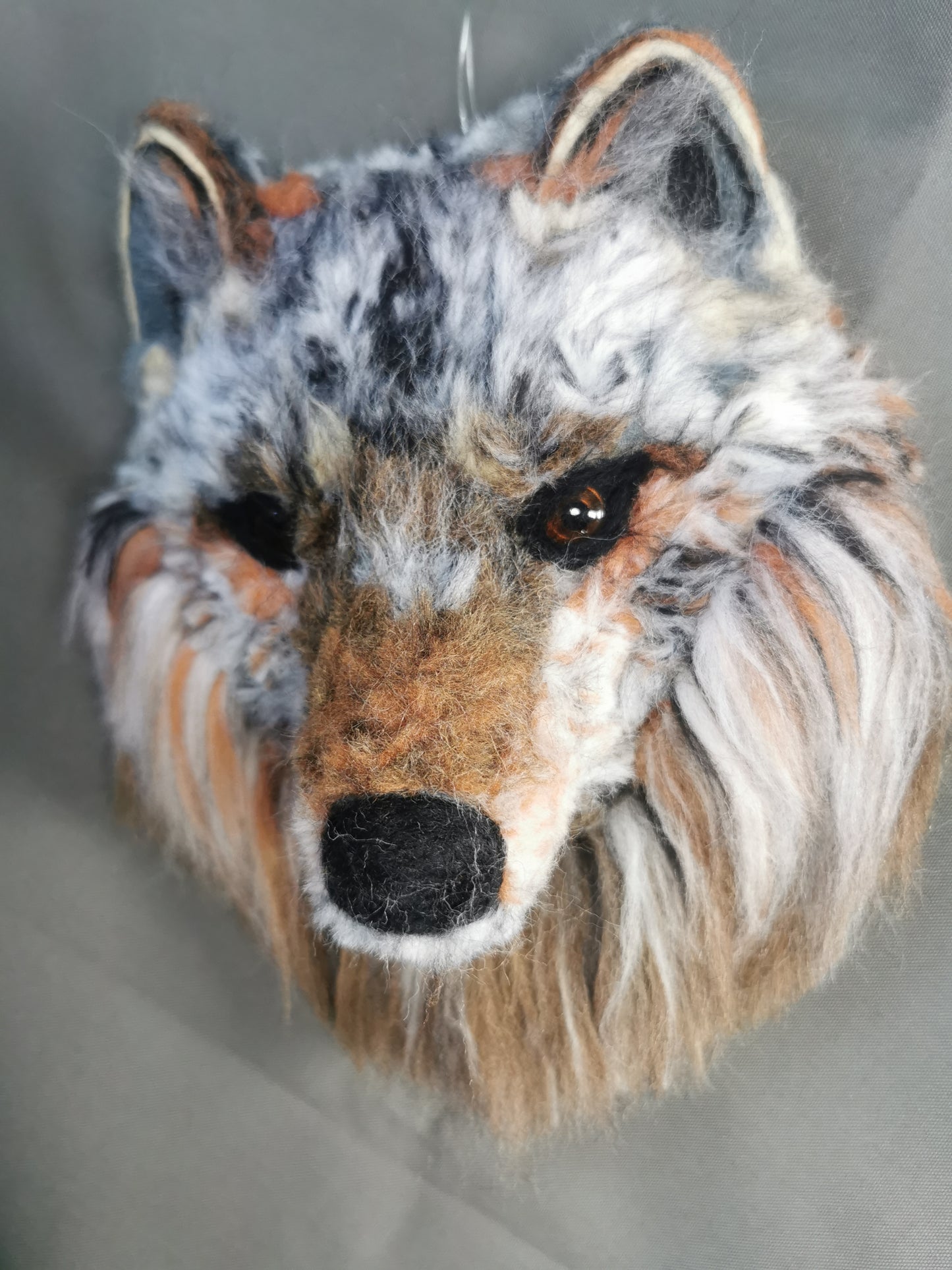 Wandschmuck Filz Wolf