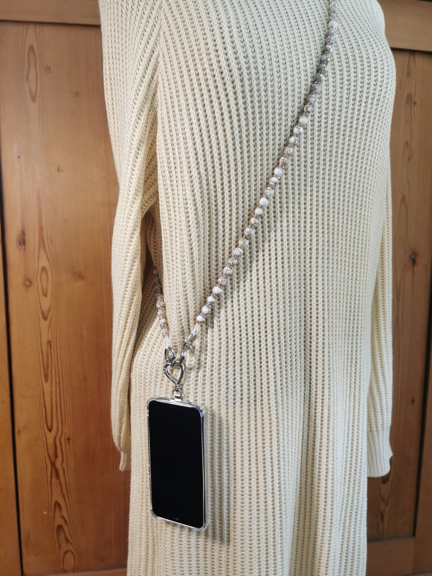 Handyperlenkette Steinperlen