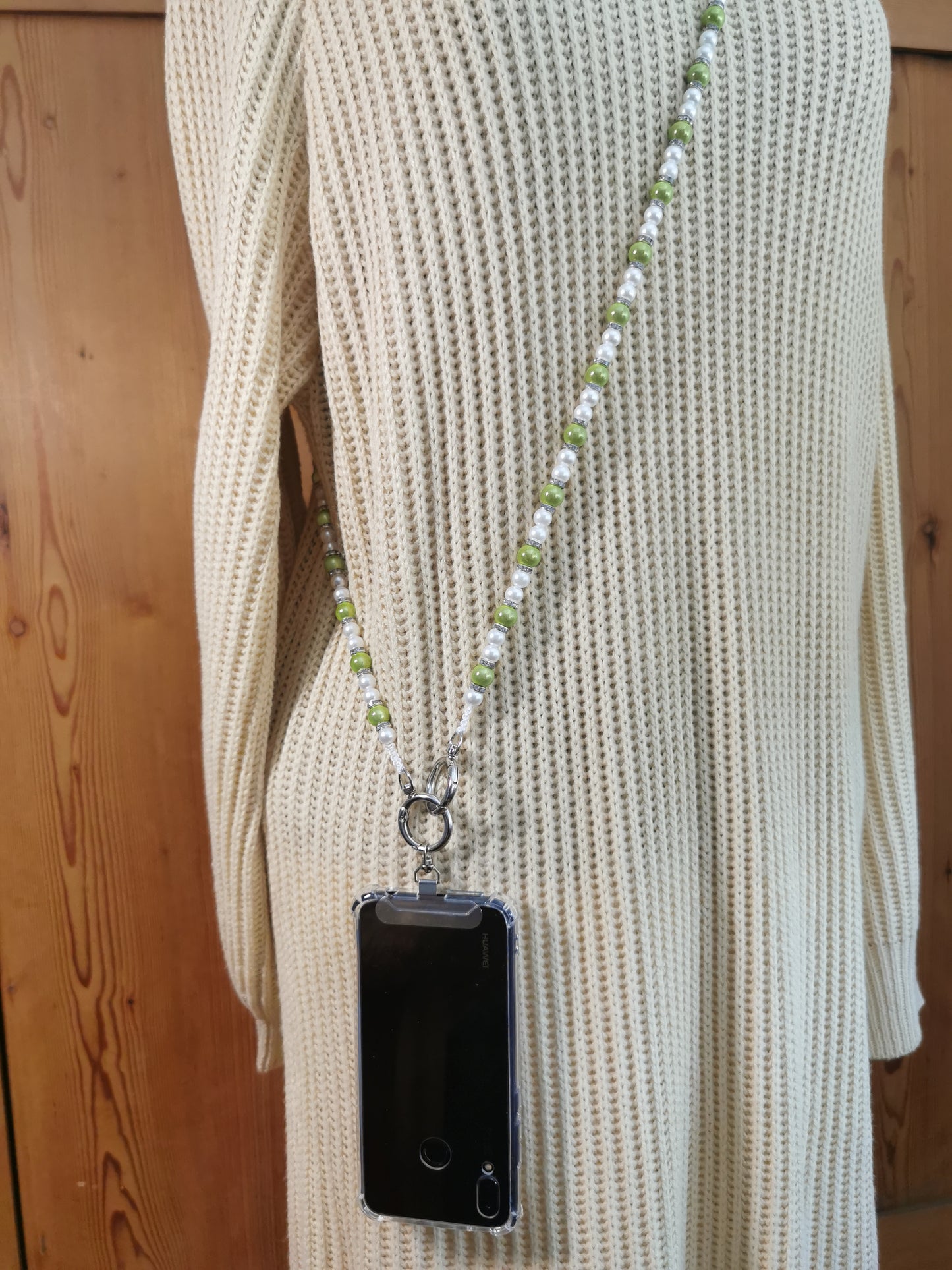 Handyperlenkette Magic green