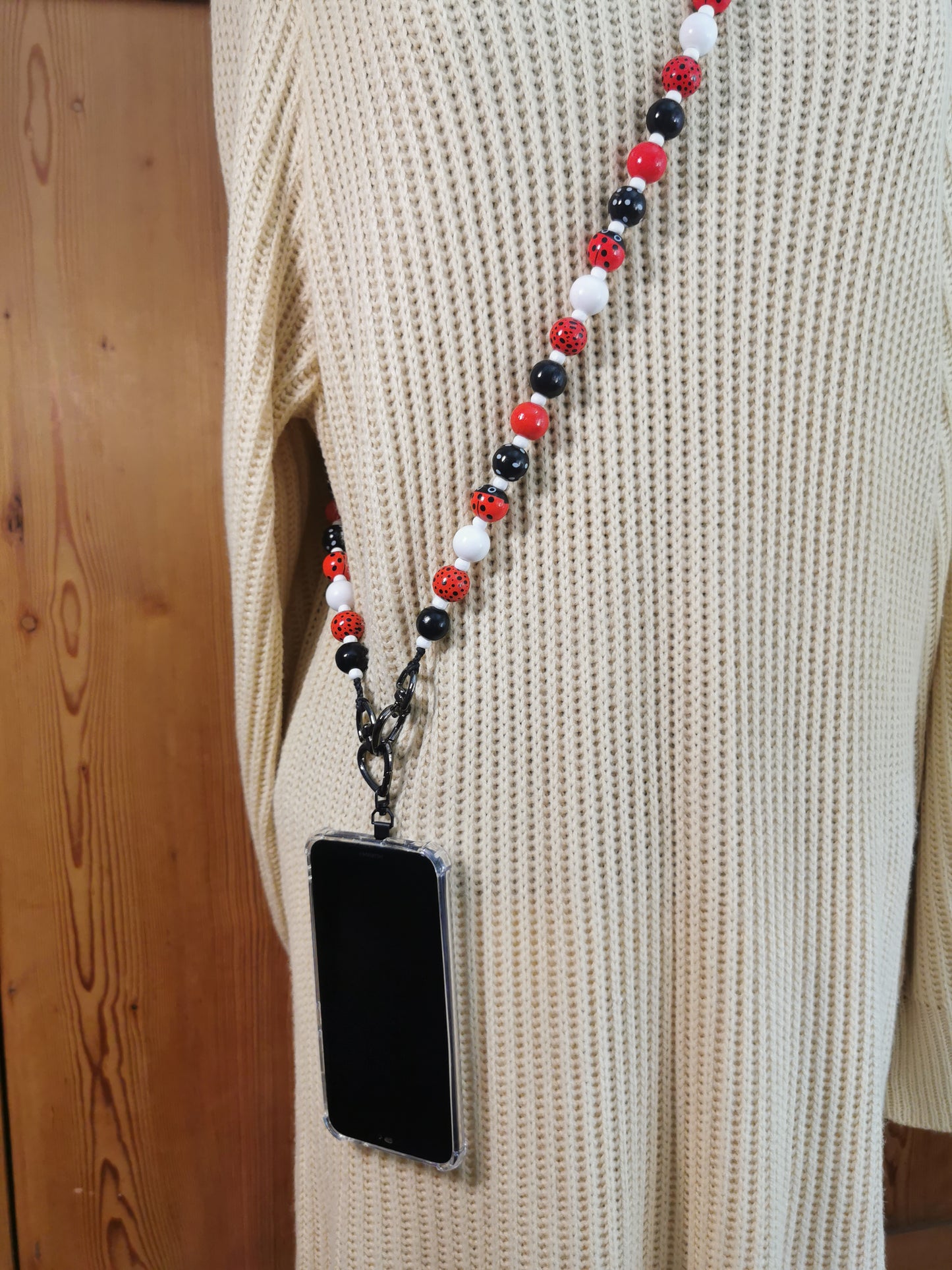 Handyperlenkette Marienkäfer