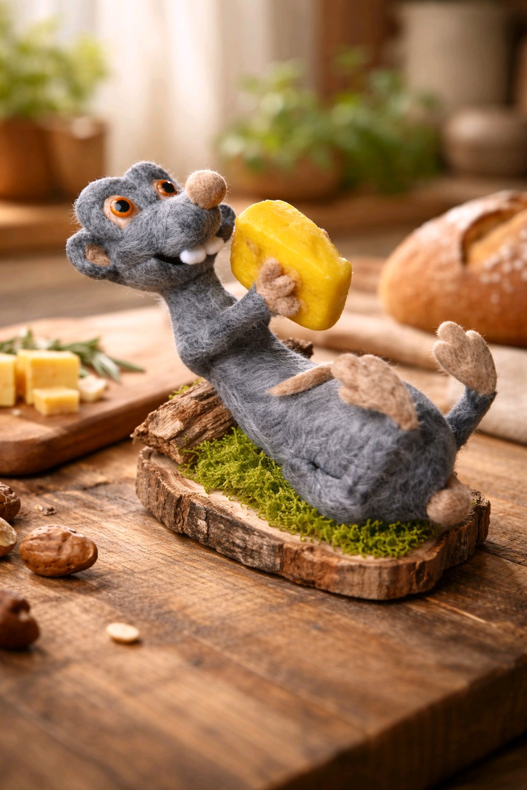 liegende Ratte mit Käse