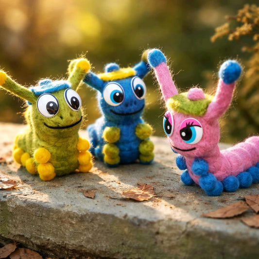 Filz Raupen verschiedene Farben