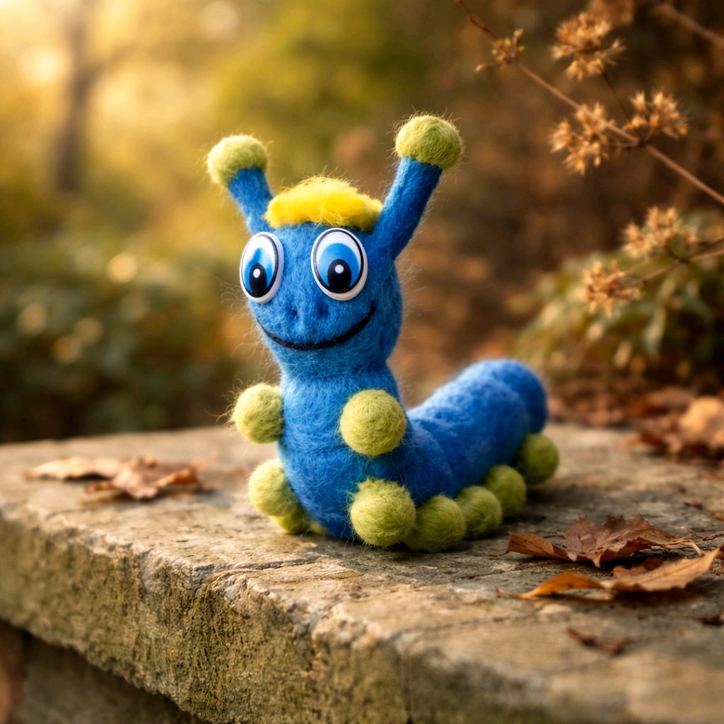 Filz Raupen verschiedene Farben