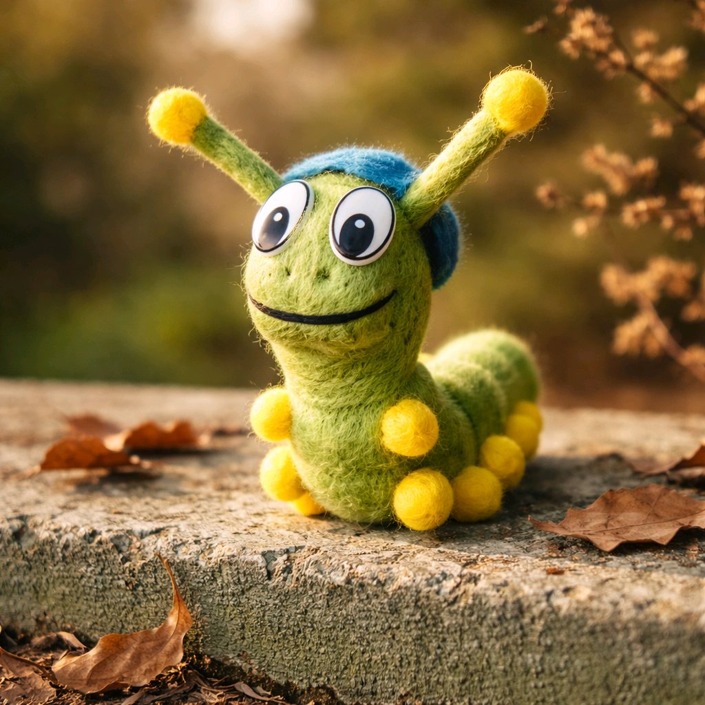 Filz Raupen verschiedene Farben