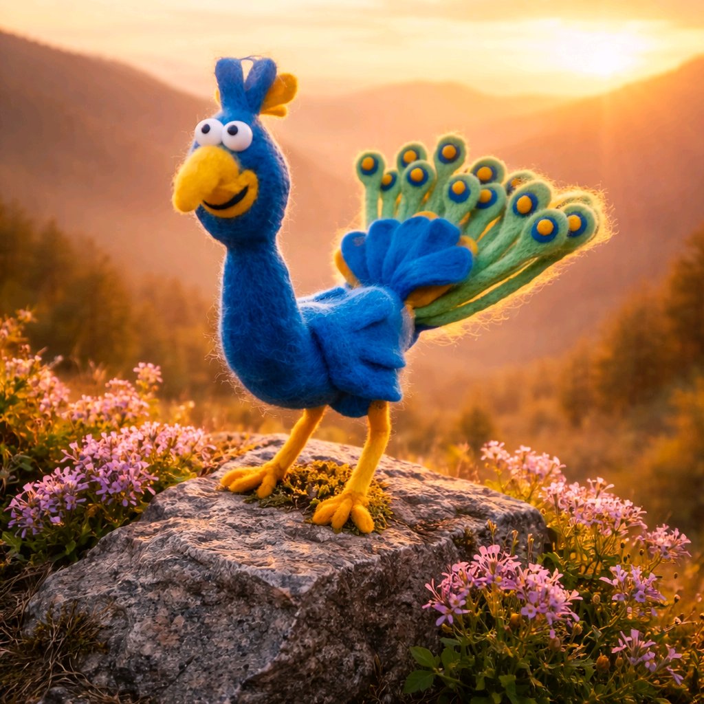 gefilzter Pfau