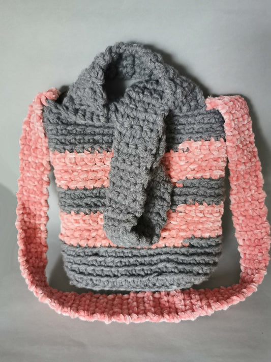 Handtasche Baumwolle/Chenille mit Zusatzinnentasche