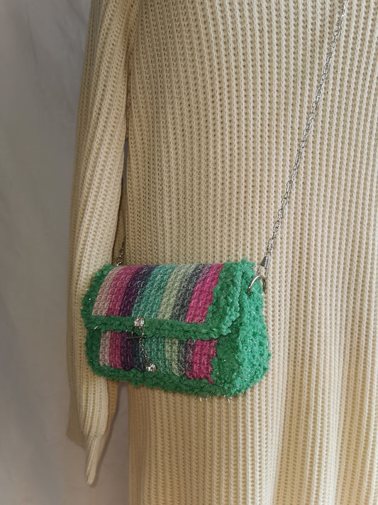 Handtasche Plüsch-Glitzer Wolle