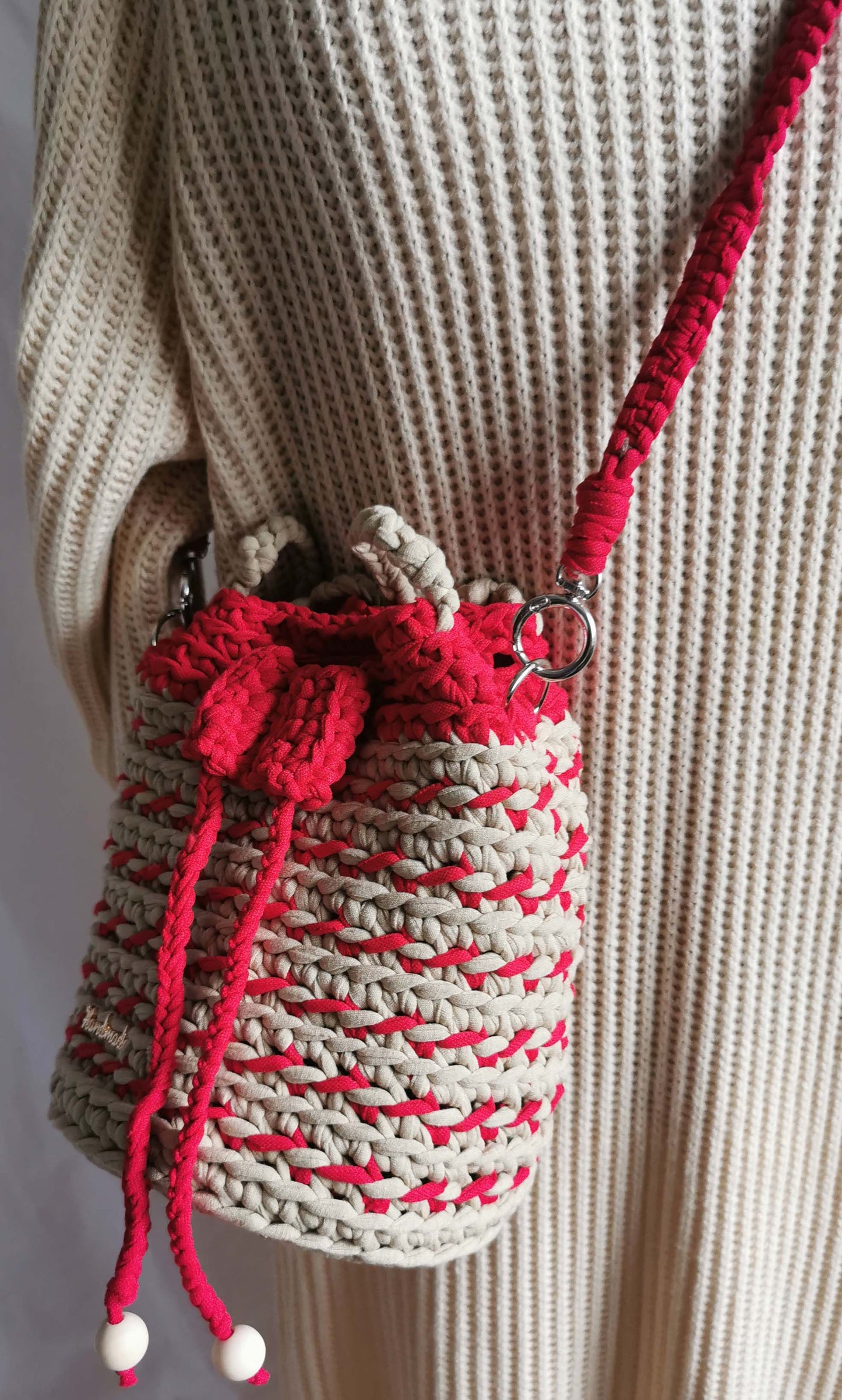 Handtasche Beutel mit Zusatzfilztasche