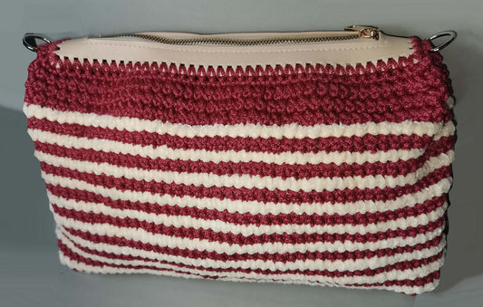 Handtasche Chenille gestreift