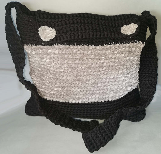Handtasche T-Shirt Wolle und Chenille Mit Filzzusatztasche