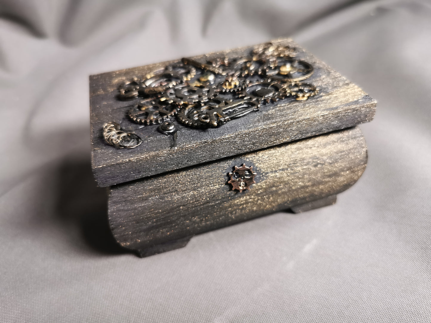 kleine Holztruhe - Steampunk