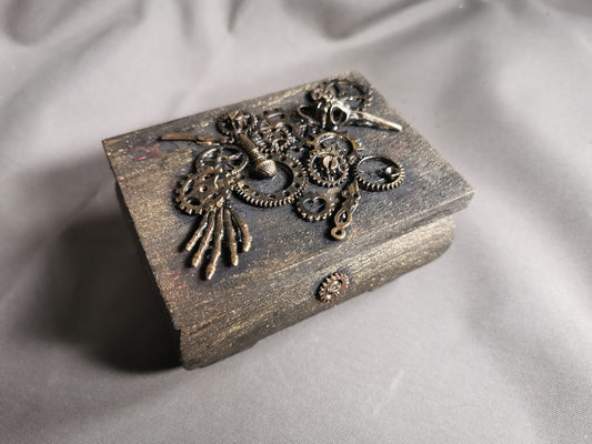 kleine Holztruhe - Steampunk
