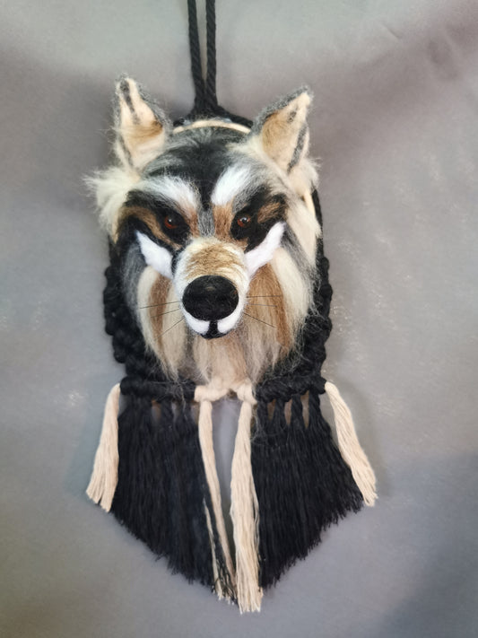 Wandschmuck kleiner Filz Wolf