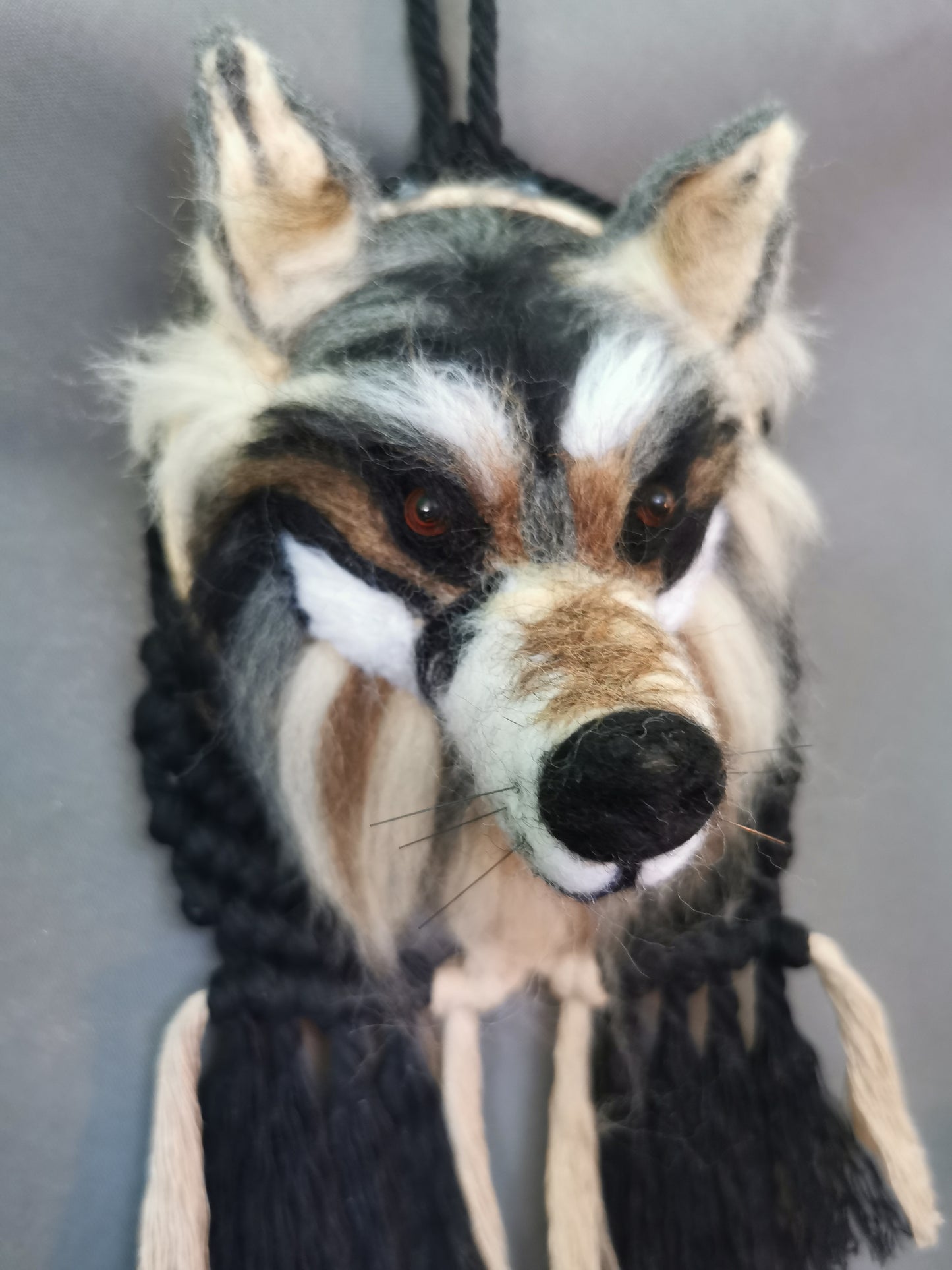 Wandschmuck kleiner Filz Wolf